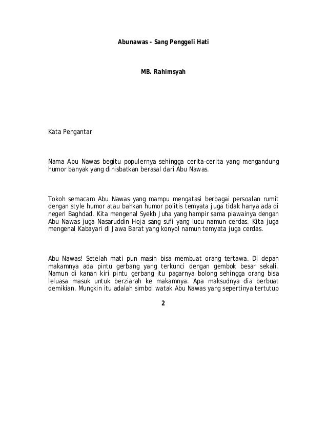 Abunawas Sang Penggeli Hati