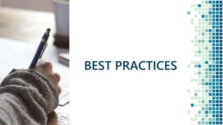 25
BEST PRACTICES
 