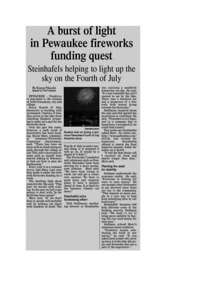 A burst of light in Pewaukee fireworks funding quest