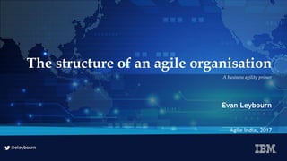 @eleybourn
@eleybourn
The structure of an agile organisation
Evan Leybourn
Agile India, 2017
A business agility primer
 