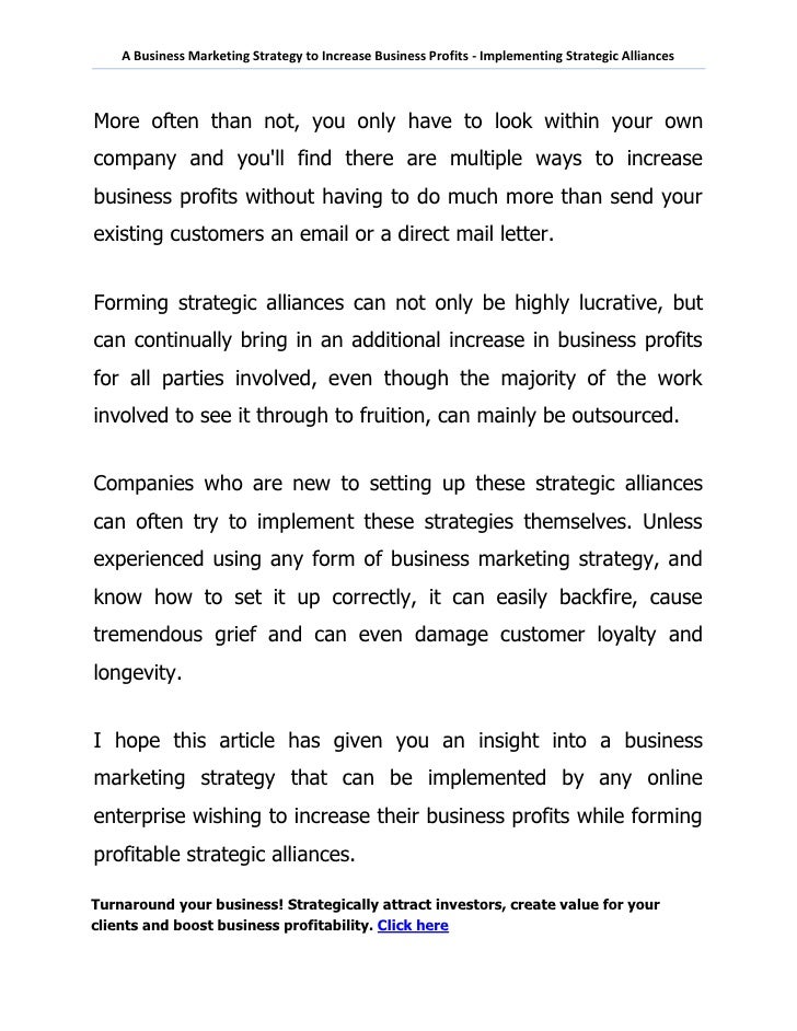 A business marketing strategy to increase profits - 웹