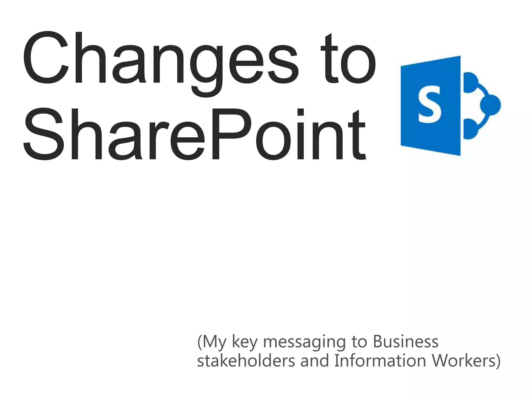 Changes to
SharePoint
 