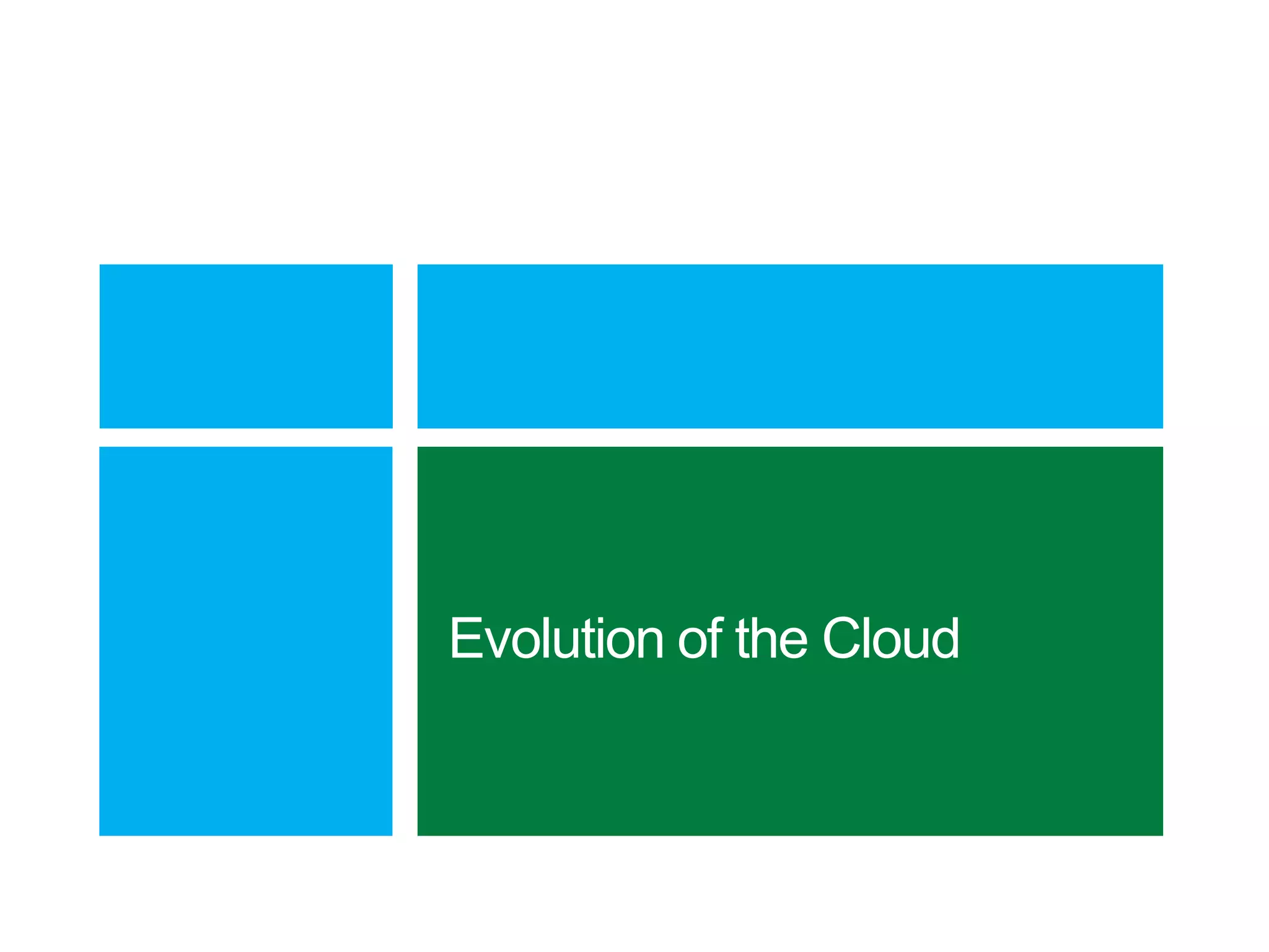Evolution of the Cloud
 