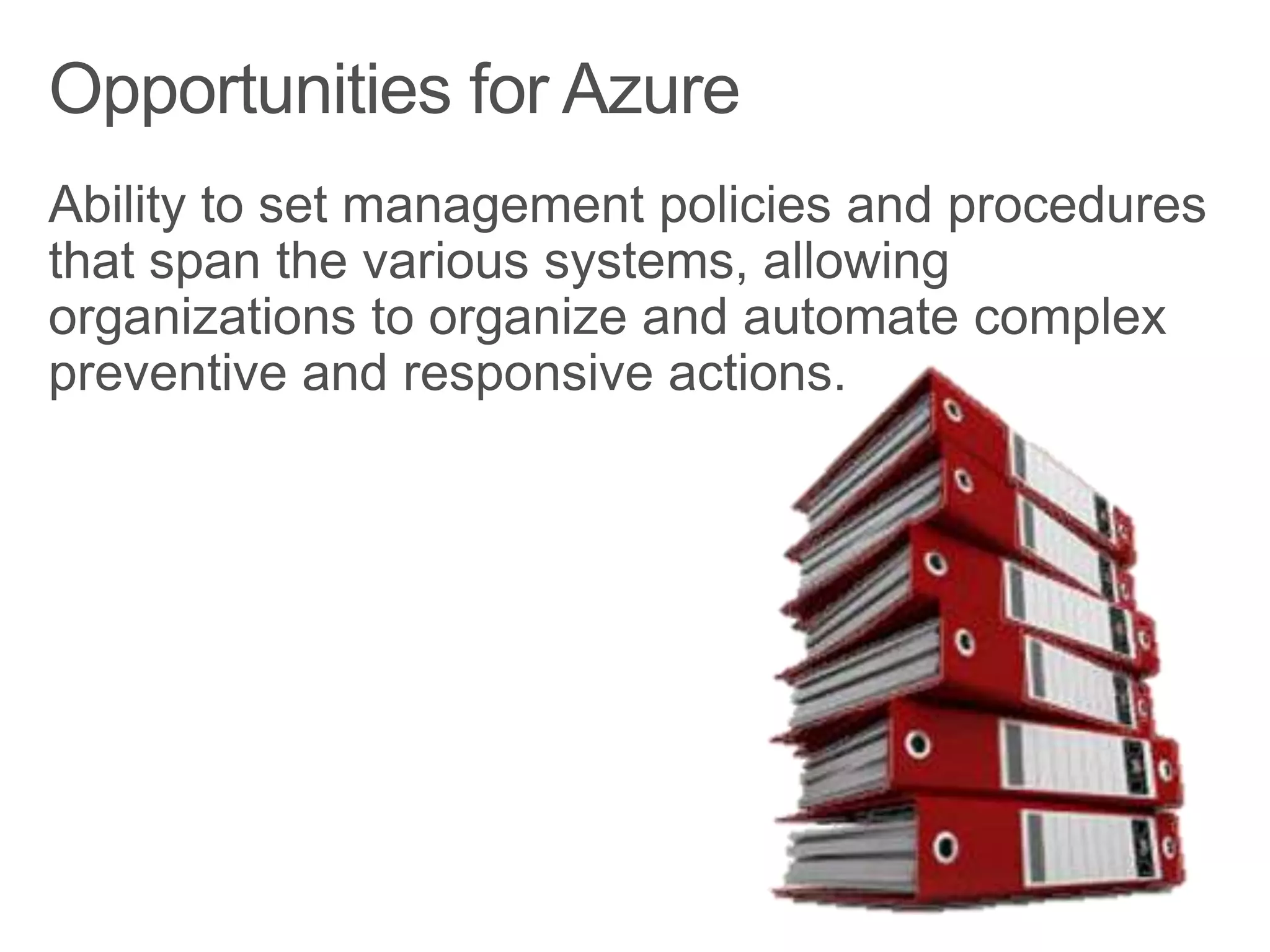 Opportunities for Azure
 