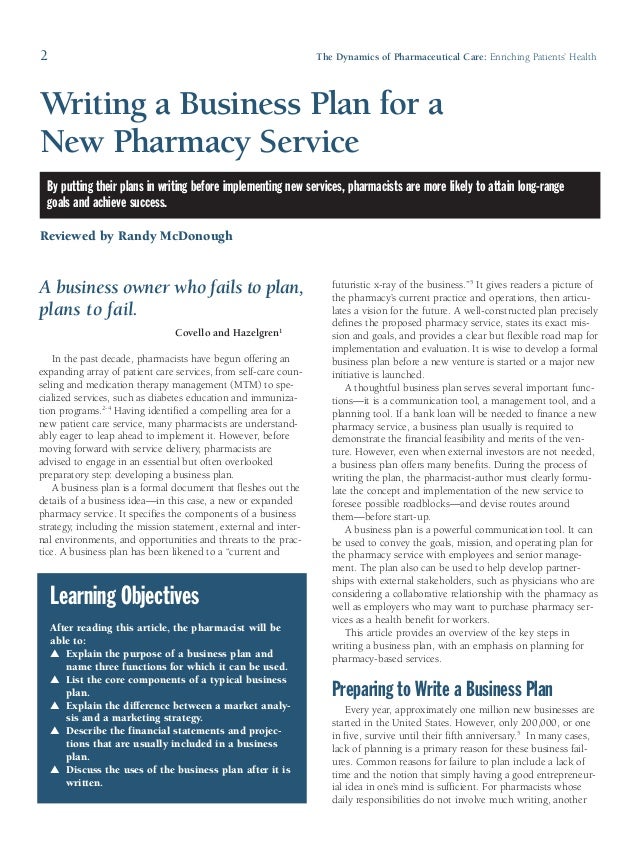 pharmacy business plan pdf