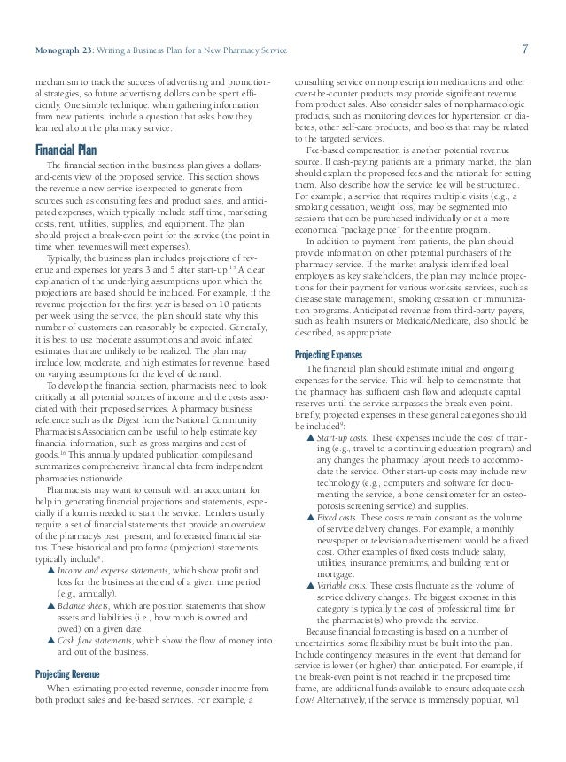 Pharmacy business plan