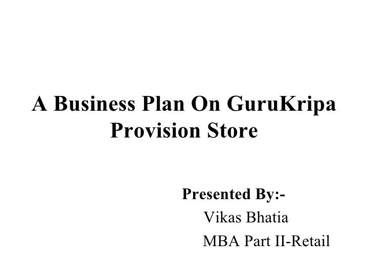 business plan for provision store