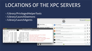 www.securing.bizwww.securing.biz
LOCATIONS OF THE XPC SERVERS
- /Library/PrivilegedHelperTools
- /Library/LaunchDaemons
- ...