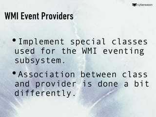 Abusing WMI Providers for Persistence - BSIDESTLV
