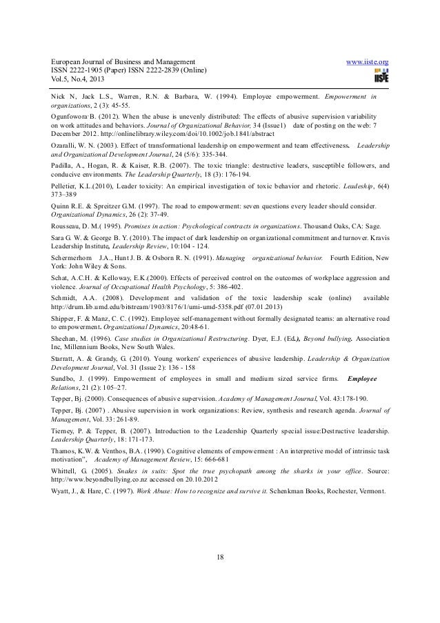 Abusive Leadership A Barrier To Employee Empowerment