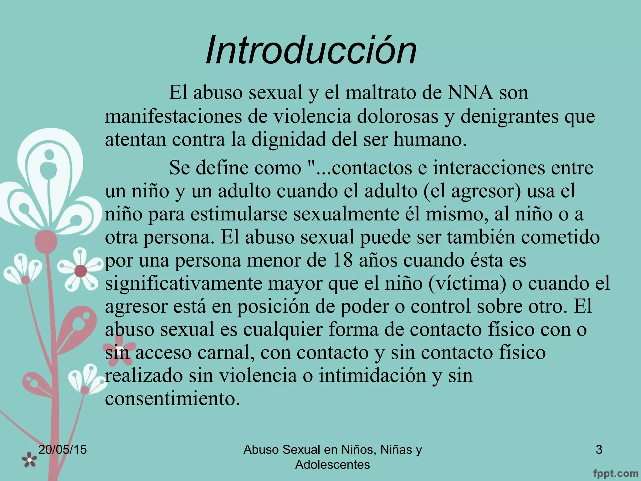 Abuso sexual en Niños, Niñas y Adolescentes | PPT