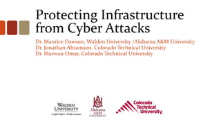 Protecting Infrastructure
from Cyber Attacks
Dr. Maurice Dawson, Walden University /Alabama A&M University
Dr. Jonathan Abramson, Colorado Technical University
Dr. Marwan Omar, Colorado Technical University
 