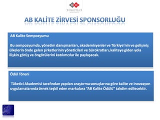 AB ZİRVESİ KALİTE ÖDÜLÜ