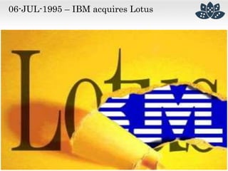 06-JUL-1995 – IBM acquires Lotus
 