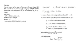 230v Rms AC-AC voltage covertors (Cycloconvertors) | PPTX