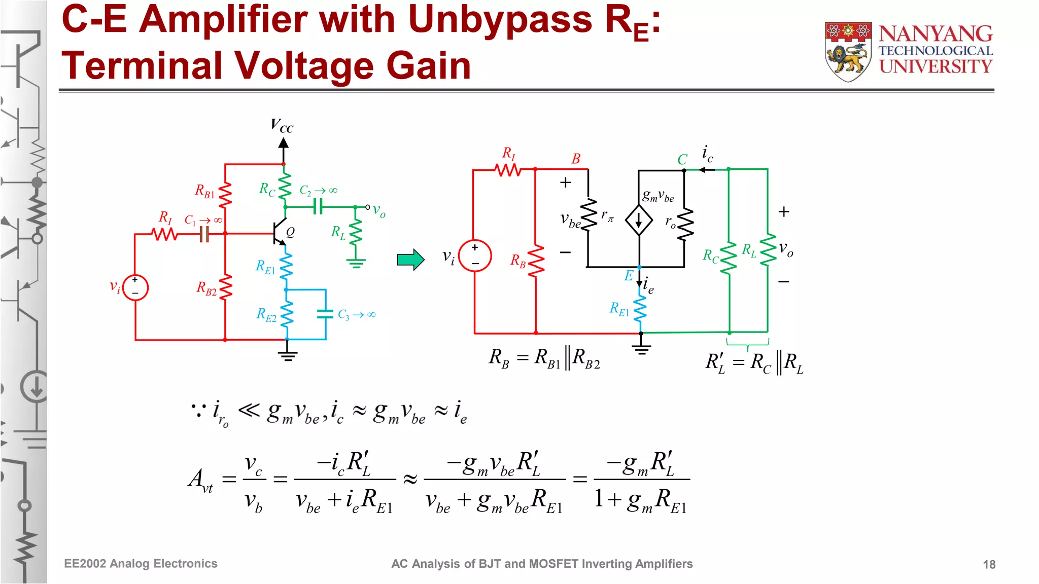 Ac analysis of bjt and mosfet inverting amplifiers | PDF