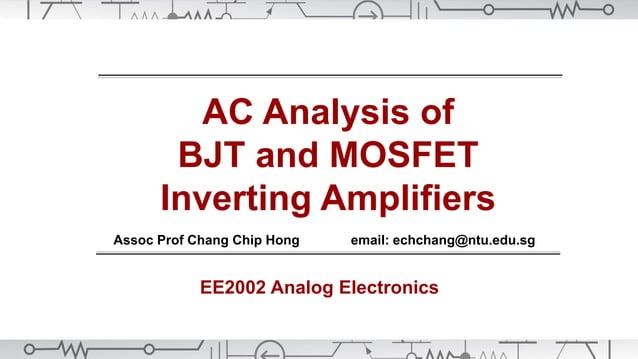 Ac analysis of bjt and mosfet inverting amplifiers | PDF
