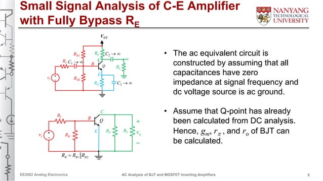 Ac analysis of bjt and mosfet inverting amplifiers | PDF
