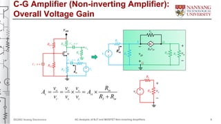 Ac analysis of bjt and mosfet non-inverting amplifiers | PDF