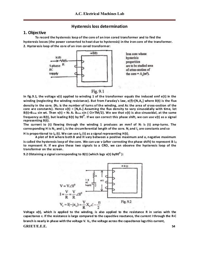 Electrical machine lab manual Electrical machine lab manual