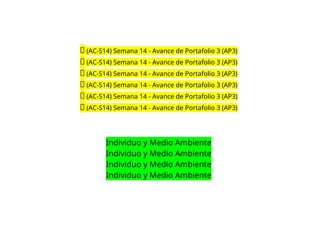 🔴 (AC-S14) Semana 14 - Avance de Portafolio 3 (AP3)
🔴 (AC-S14) Semana 14 - Avance de Portafolio 3 (AP3)
🔴 (AC-S14) Semana 14 - Avance de Portafolio 3 (AP3)
🔴 (AC-S14) Semana 14 - Avance de Portafolio 3 (AP3)
🔴 (AC-S14) Semana 14 - Avance de Portafolio 3 (AP3)
🔴 (AC-S14) Semana 14 - Avance de Portafolio 3 (AP3)
Individuo y Medio Ambiente
Individuo y Medio Ambiente
Individuo y Medio Ambiente
Individuo y Medio Ambiente
 