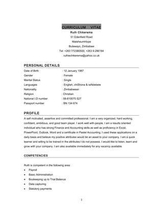 Zim Cv.pdf Ruth CV zim | DOC