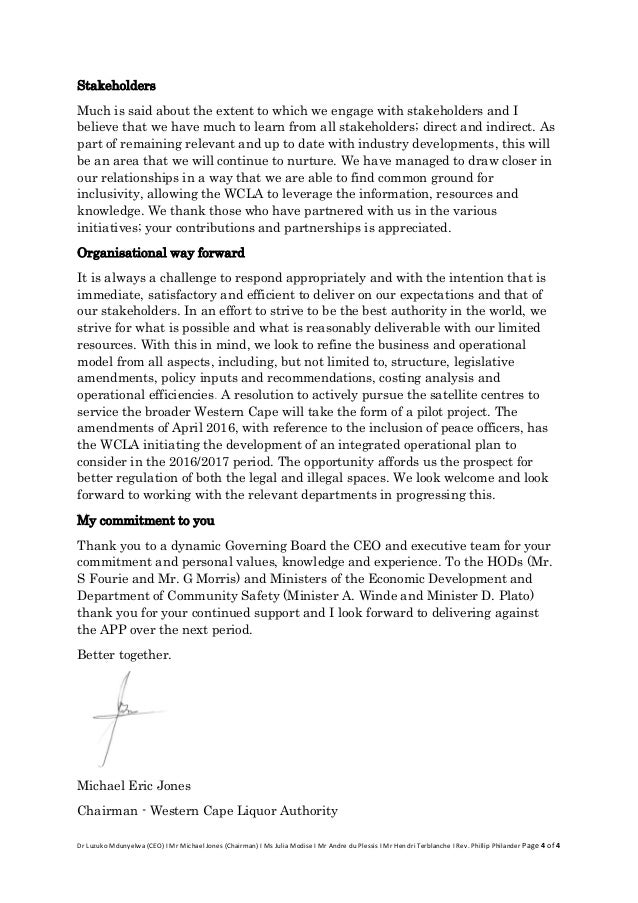 Chairman's Board Report for 2015 16