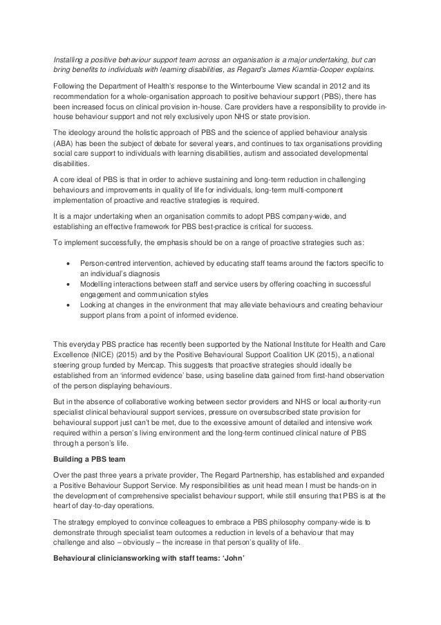 Regard Encouraging a positive approach