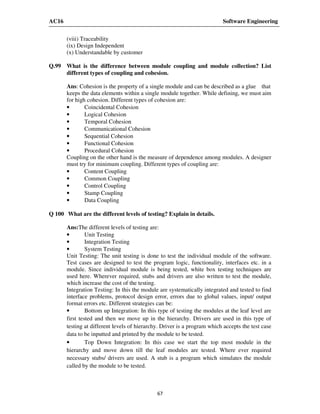 Software Engineering MCQs | PDF