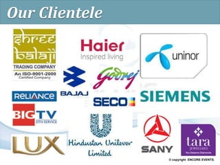 © copyright ENCORE EVENTS.
Our Clientele
 
