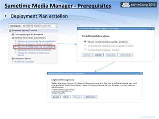 Sametime Media Manager - Prerequisites Deployment Plan erstellen 