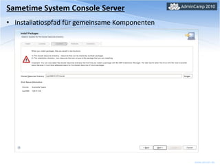Sametime System Console Server Installatiospfad für gemeinsame Komponenten 
