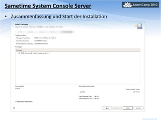 Sametime System Console Server Zusammenfassung und Start der Installation 