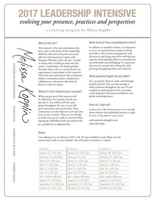 2017 Leadership Intensive a coaching program by Melissa Kopplin | PDF