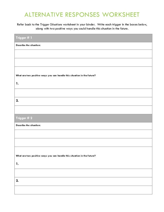 Anger Management Group Therapy: Handouts and Worksheets