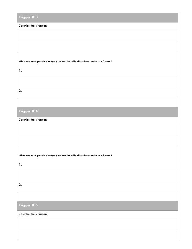 Anger Management Group Therapy: Handouts and Worksheets