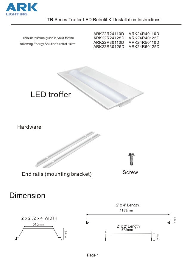 LED troffer retrofit kit install instructionsARK Lighting