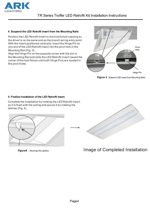 LED troffer retrofit kit install instructions-ARK Lighting