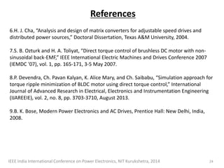 Direct Torque Control of Matrix Converter fed BLDC motor | PDF