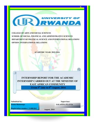 INTERNSHIP REPORT - HODAL BIZIMUNGU | PDF