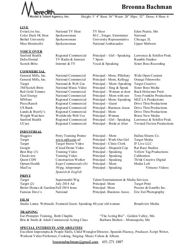 breonna bachman resume tv host vo