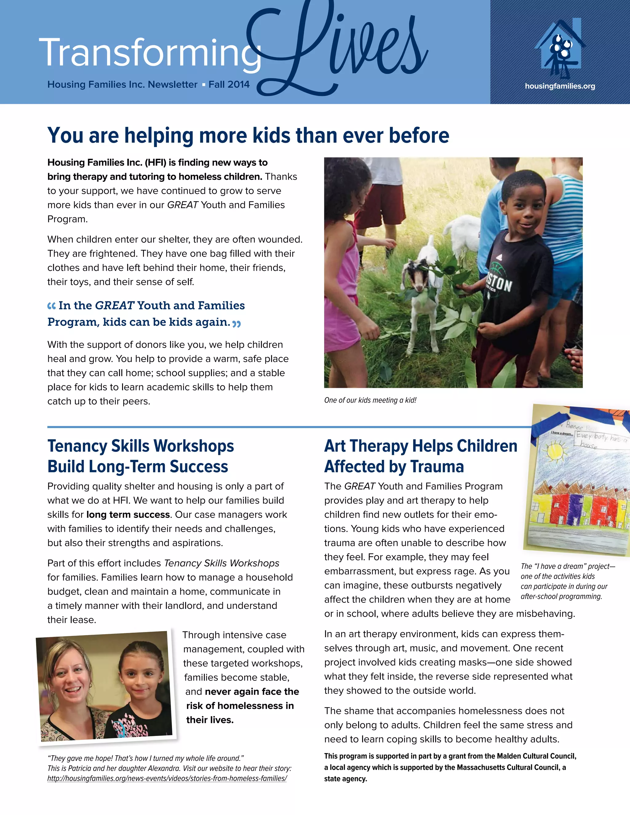 Housing Families Newsletter 2014 PDF