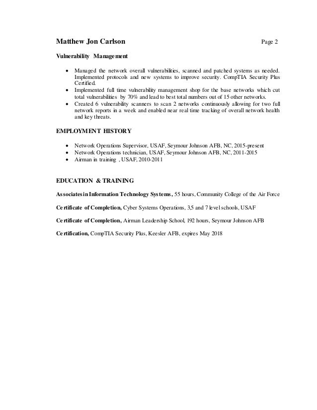 Matthew Carlson Resume