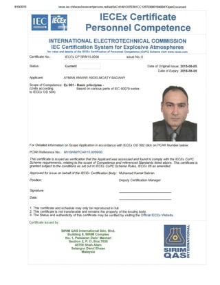 IECEx Certificate Ayman