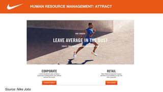 HUMAN RESOURCE MANAGEMENT: ATTRACT
Source: Nike Jobs
 