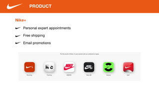 PRODUCT
Personal expert appointments
Free shipping
Email promotions
Nike+
 