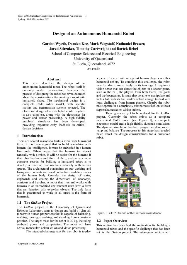 autonomous humanoid robot