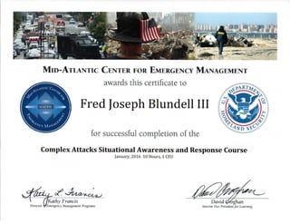FEMA EMG-137 Complex Attack Situational Awareness & Response