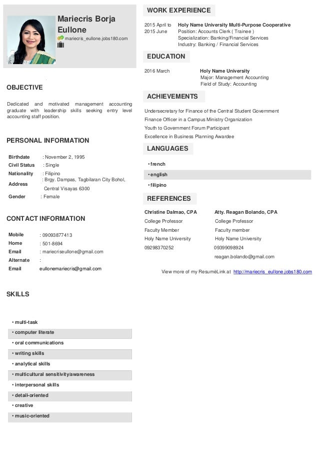 how to make a resume a link