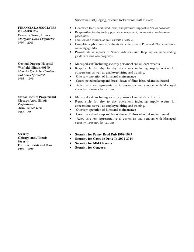 Motion picture projectionist resume